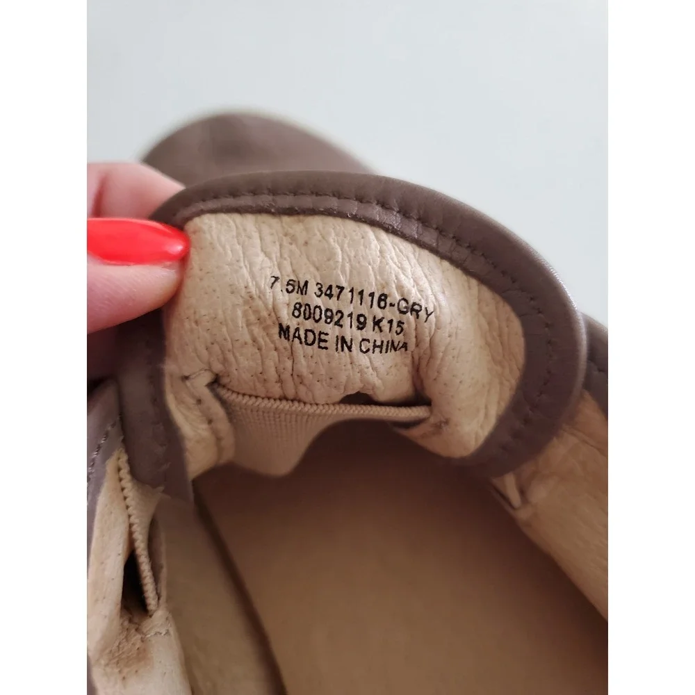 Frye Melanie Slip On Sneakers Brown‎ Pebbled Leather Womens 7.5 M 3471116-GRY